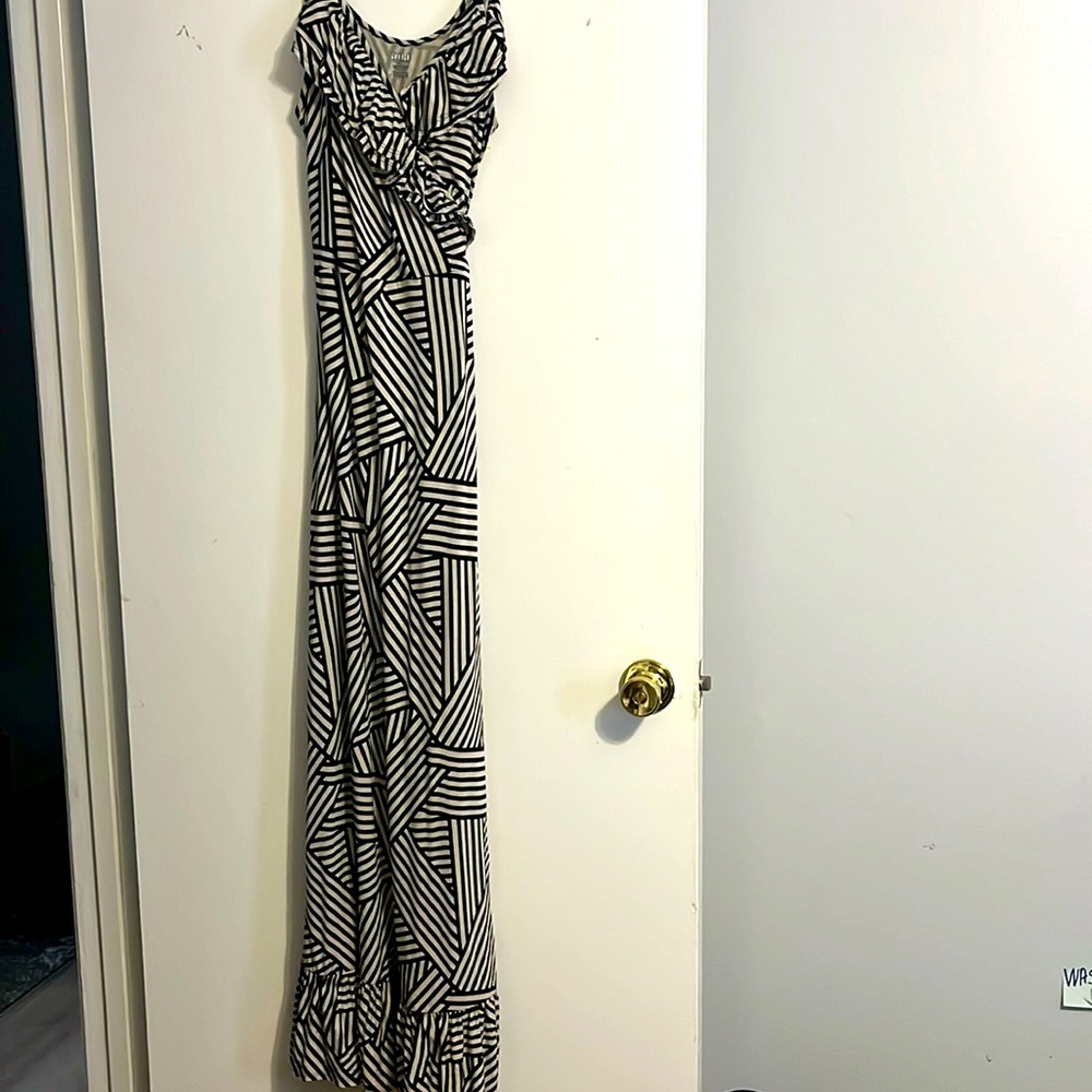 A.N.A Dress geometric Lined Black & Creme XL